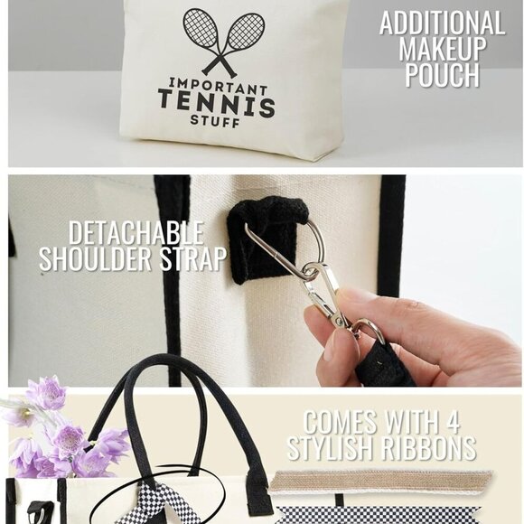 Tennis Tote Bag Women Polyester Zipper Shoulder Sports Gift